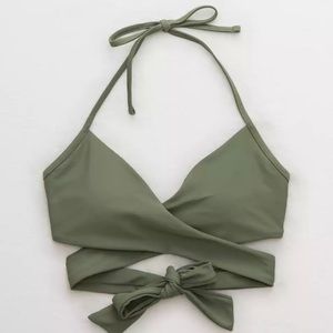 Aerie Wrap Set-   Included Halter Bikini Top and High Waist Bikini Bottoms.